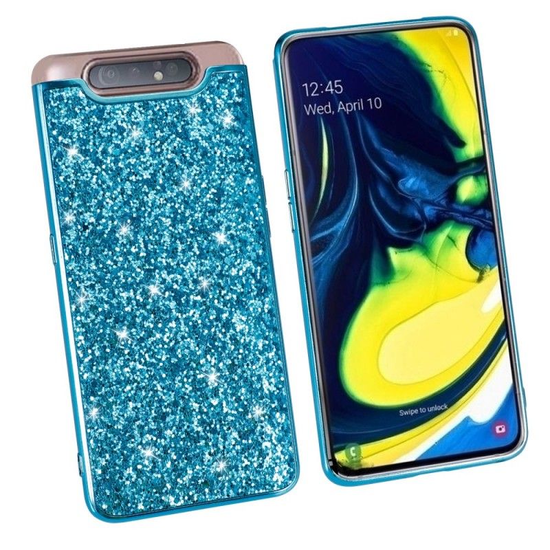 Hoesje voor Samsung Galaxy A80 / A90 Rood Zwart Premium Glitter