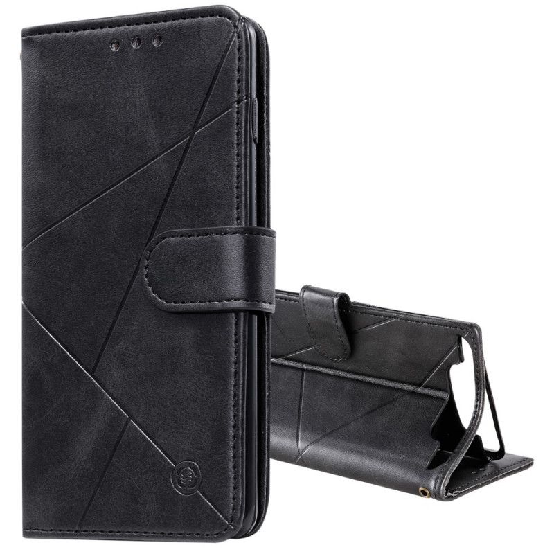 Leren Hoesje Samsung Galaxy A80 / A90 Zwart Telefoonhoesje Diamant Imitatieleer