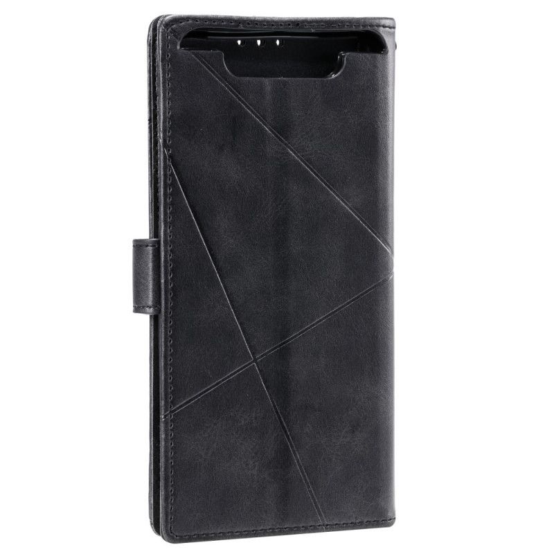 Leren Hoesje Samsung Galaxy A80 / A90 Zwart Telefoonhoesje Diamant Imitatieleer