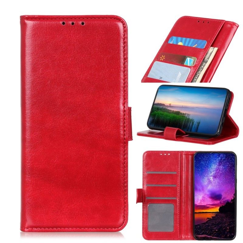 Leren Hoesje voor Samsung Galaxy A80 / A90 Rood Zwart Equivalent Leer