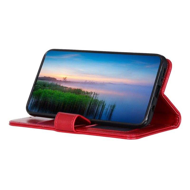 Leren Hoesje voor Samsung Galaxy A80 / A90 Rood Zwart Equivalent Leer