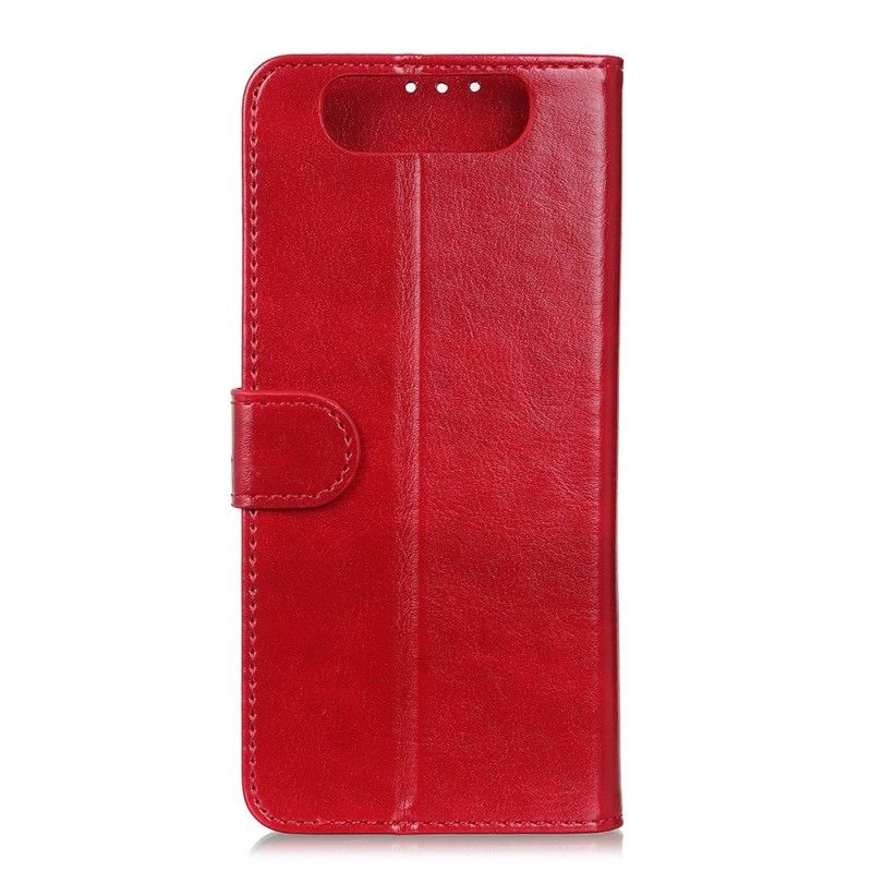 Leren Hoesje voor Samsung Galaxy A80 / A90 Rood Zwart Equivalent Leer