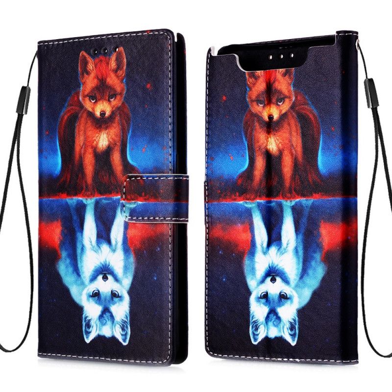 Leren Hoesje voor Samsung Galaxy A80 / A90 Weerspiegeling Van Julien De Hond Met String