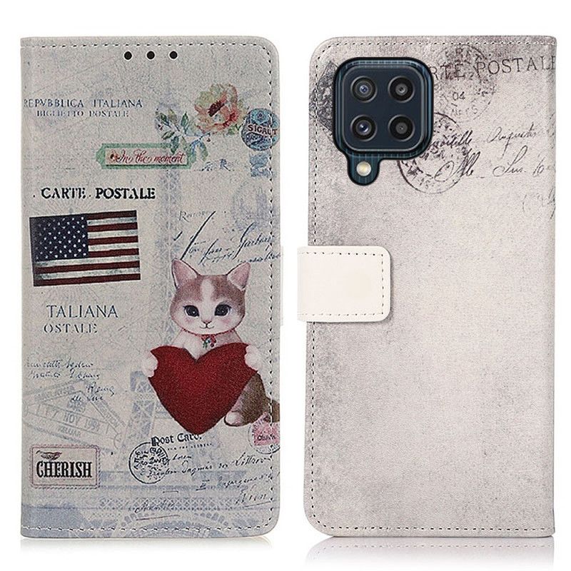 Bescherming Hoesje Samsung Galaxy M32 Reiziger Kat