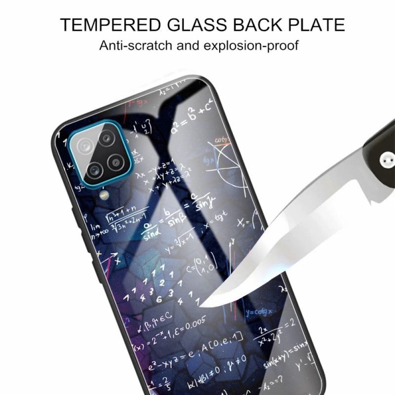 Cover Hoesje Samsung Galaxy M32 Telefoonhoesje Wiskundige Berekeningen Van Gehard Glas