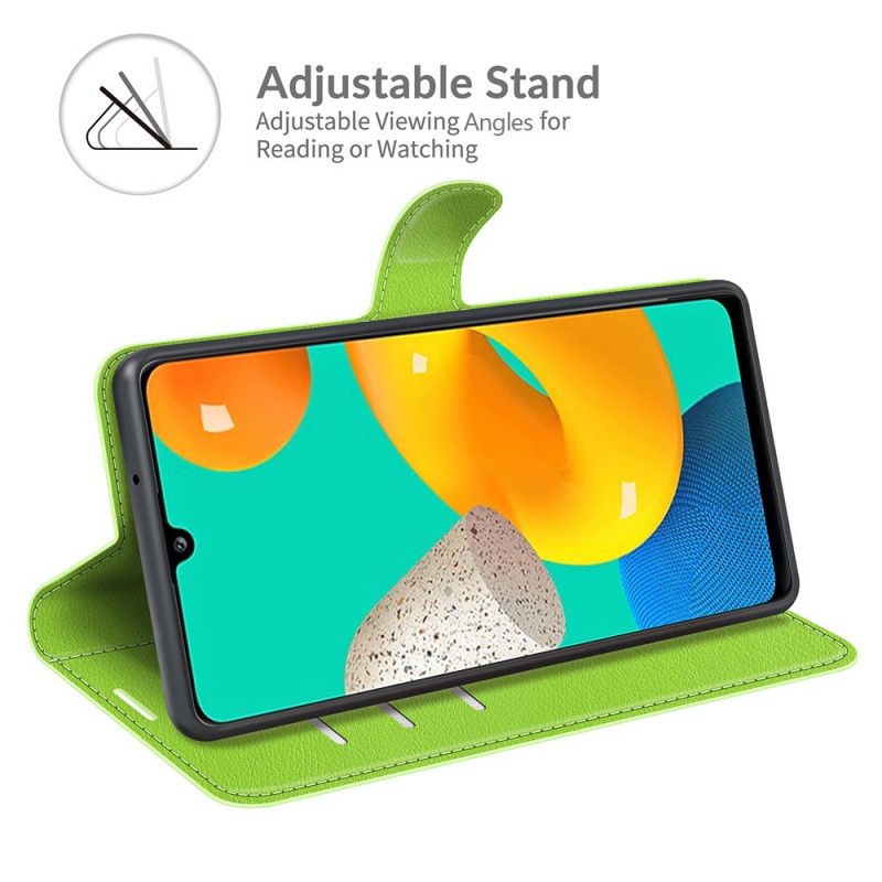 Folio-hoesje Samsung Galaxy M32 Klassiek Litchi-leereffect