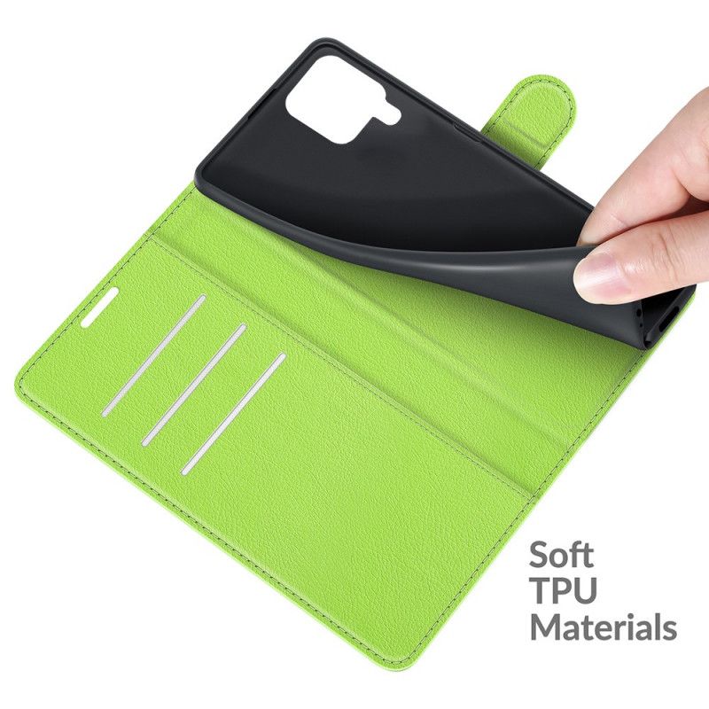 Folio-hoesje Samsung Galaxy M32 Klassiek Litchi-leereffect