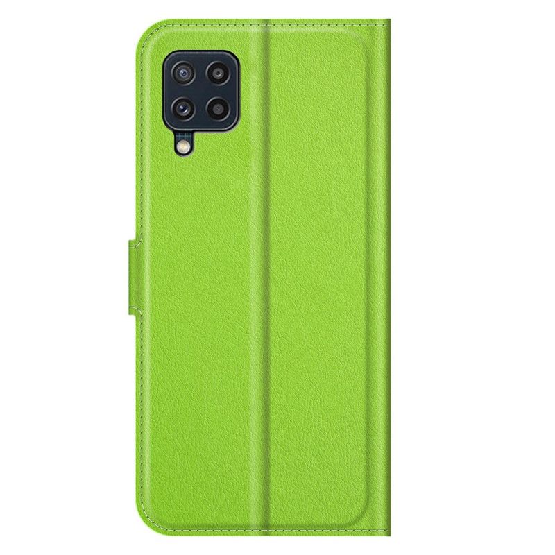 Folio-hoesje Samsung Galaxy M32 Klassiek Litchi-leereffect