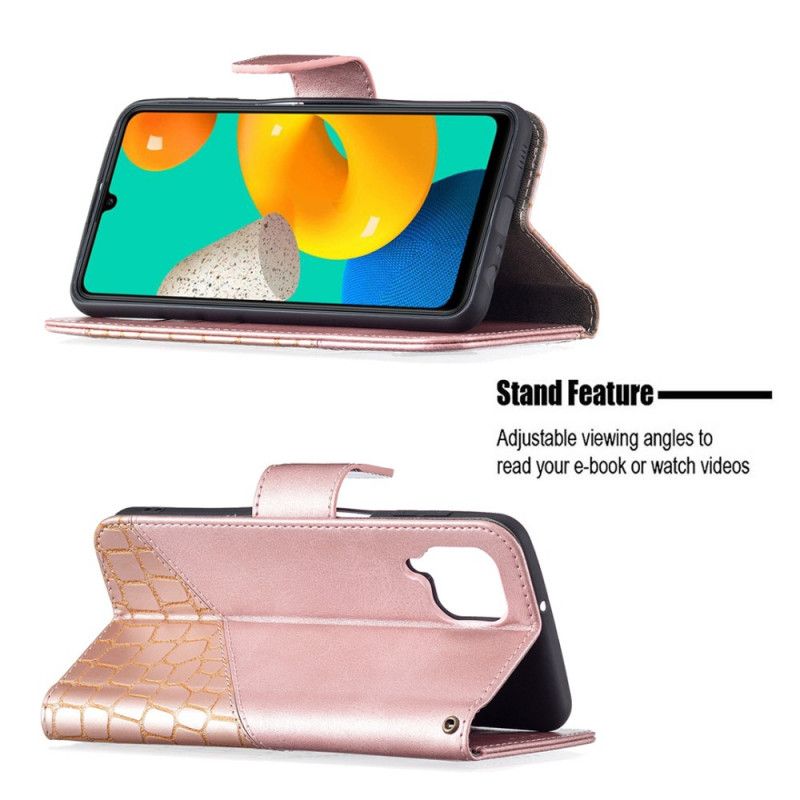 Folio-hoesje Samsung Galaxy M32 Telefoonhoesje Klassiek Krokodillenleereffect