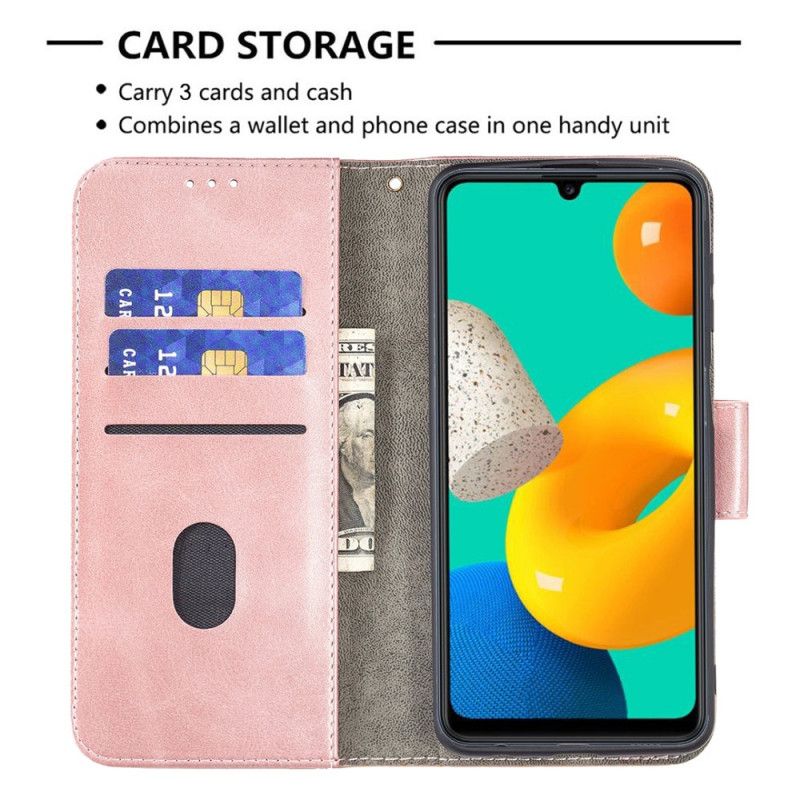 Folio-hoesje Samsung Galaxy M32 Telefoonhoesje Klassiek Krokodillenleereffect