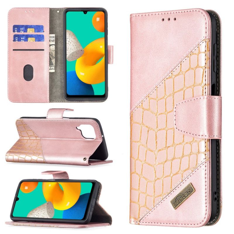 Folio-hoesje Samsung Galaxy M32 Telefoonhoesje Klassiek Krokodillenleereffect