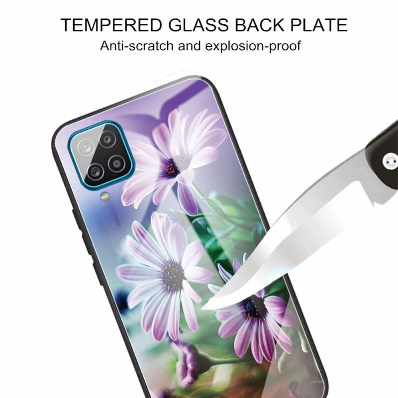 Hoesje Samsung Galaxy M32 Bloemen Van Gehard Glas