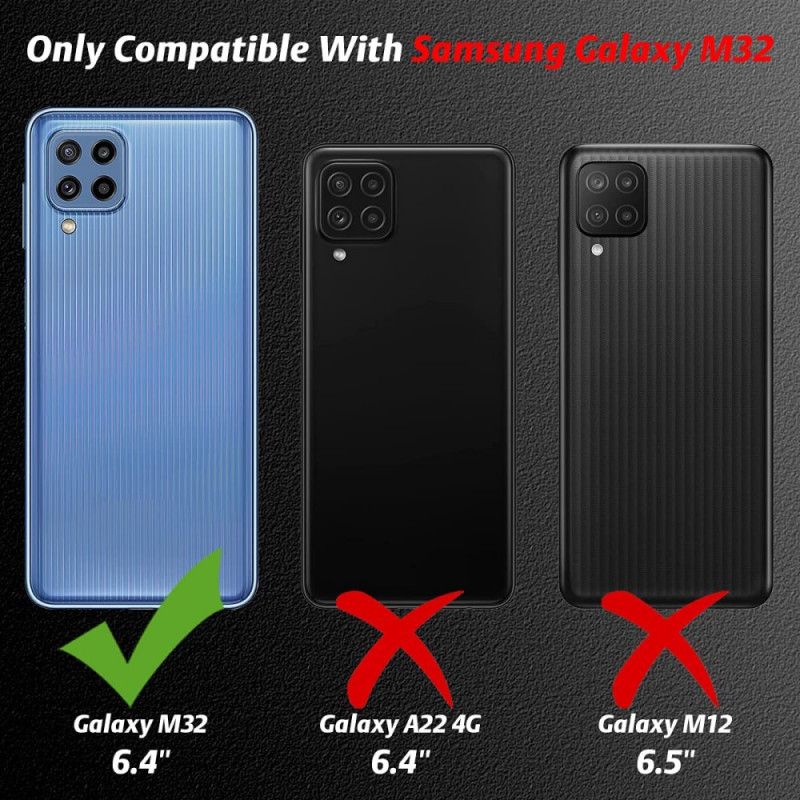 Hoesje Samsung Galaxy M32 Combo Case En Scherm Van Gehard Glas