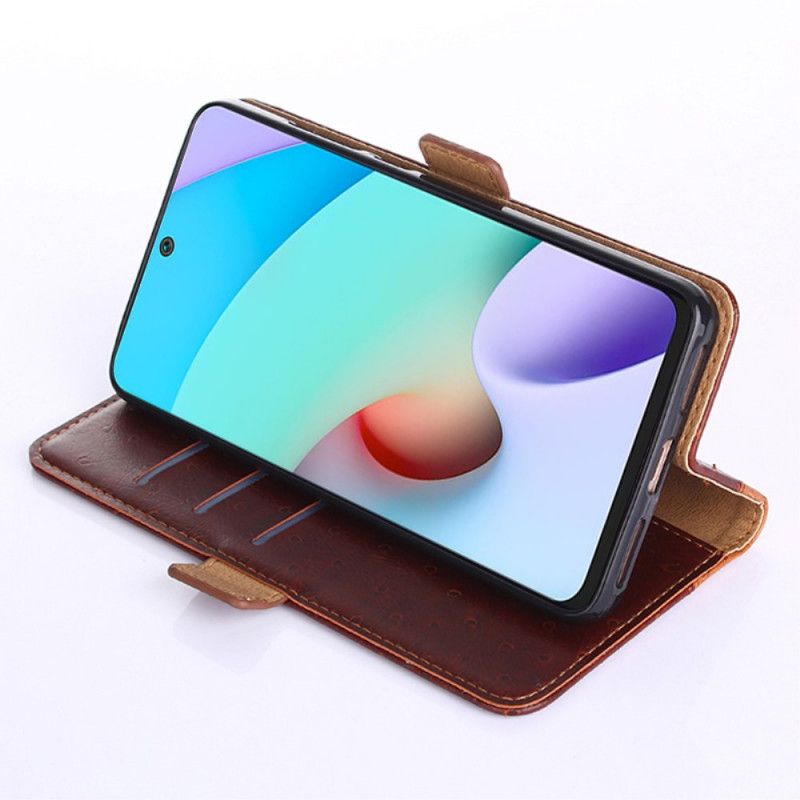 Leren Hoesje Samsung Galaxy M32 Tweekleurige Struisvogel Huidtextuur Bescherming Hoesje