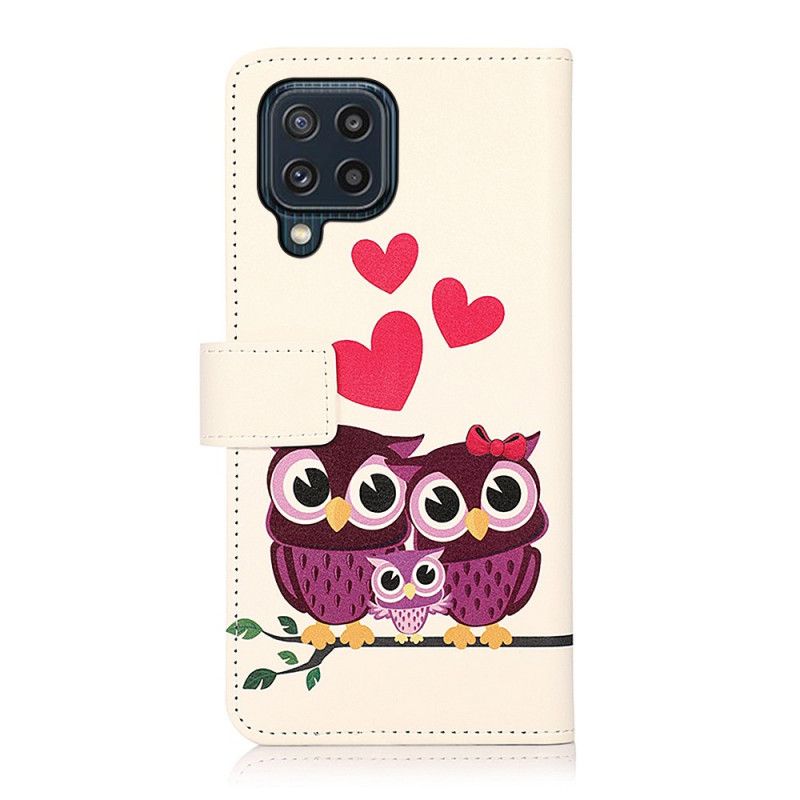 Leren Hoesje Samsung Galaxy M32 Uilenfamilie Bescherming Hoesje