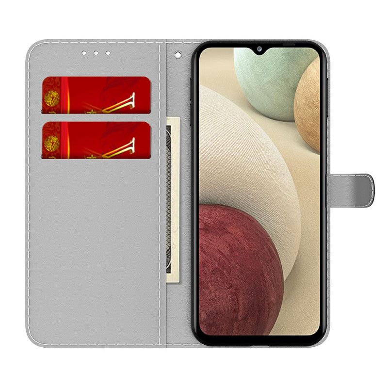 Leren Hoesje Voor Samsung Galaxy M32 Abstract Patroon