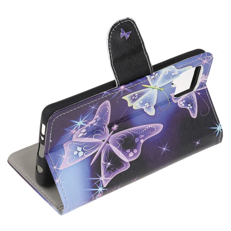 Leren Hoesje Voor Samsung Galaxy M32 Soevereine Vlinders