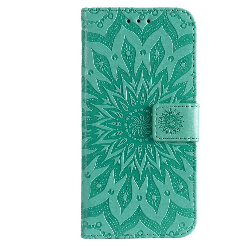 Leren Hoesje Voor Samsung Galaxy M32 Zonnebloem