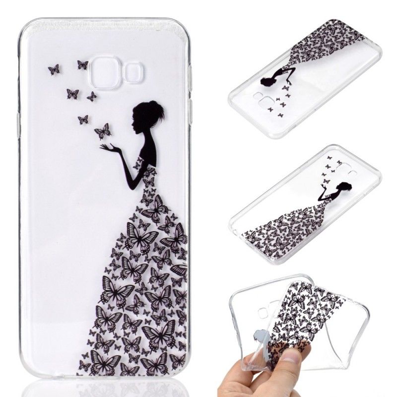 Case Hoesje Samsung Galaxy J4 Plus Telefoonhoesje Transparante Jurk Met Vlinders