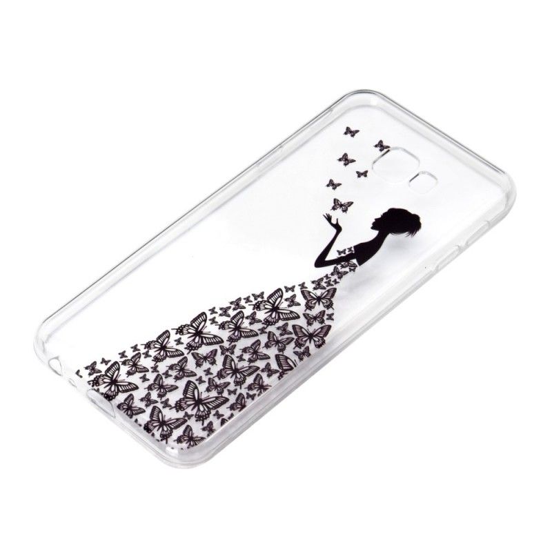 Case Hoesje Samsung Galaxy J4 Plus Telefoonhoesje Transparante Jurk Met Vlinders