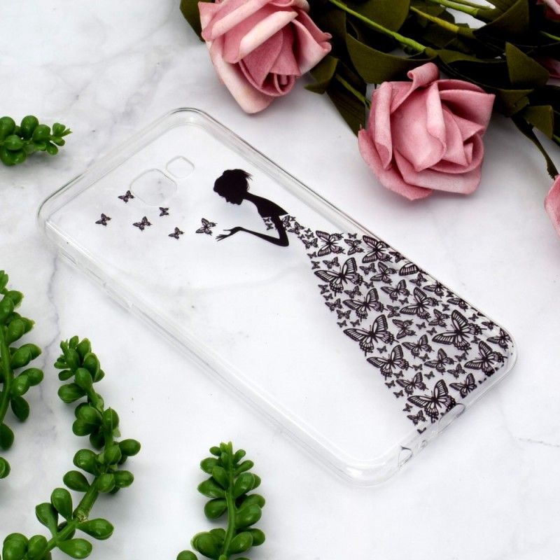 Case Hoesje Samsung Galaxy J4 Plus Telefoonhoesje Transparante Jurk Met Vlinders