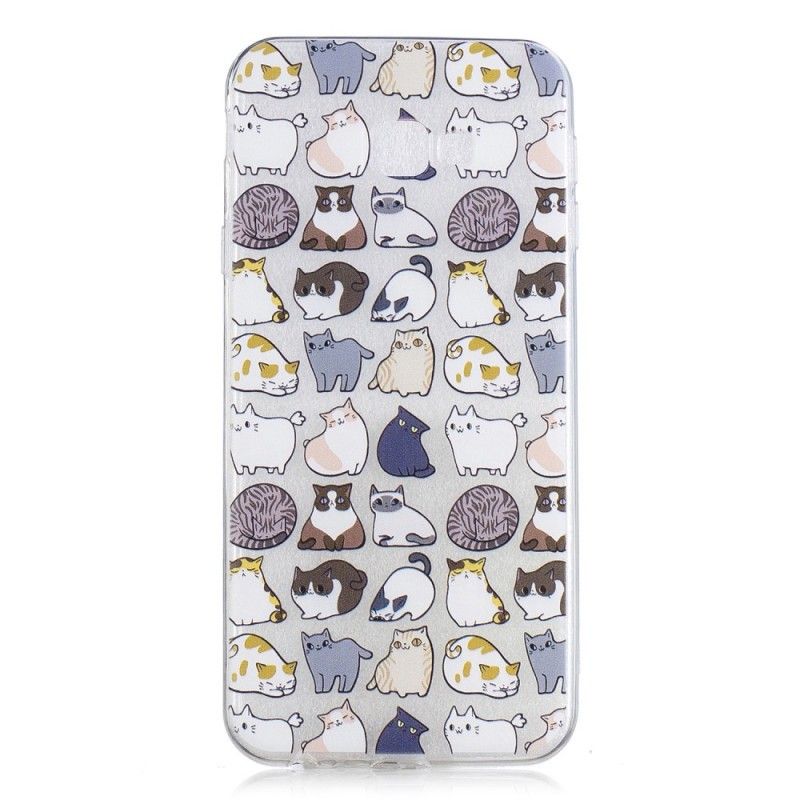 Case Hoesje Samsung Galaxy J4 Plus Telefoonhoesje Transparante Meerdere Katten