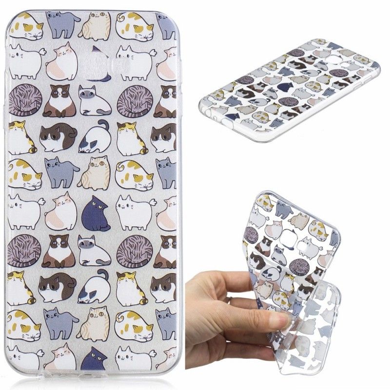 Case Hoesje Samsung Galaxy J4 Plus Telefoonhoesje Transparante Meerdere Katten