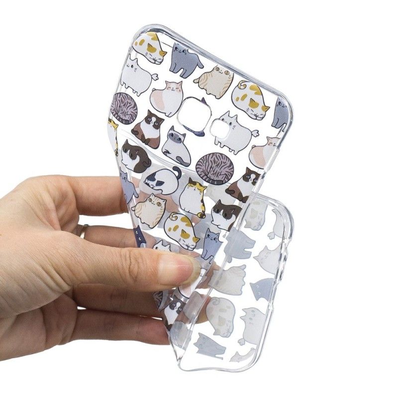 Case Hoesje Samsung Galaxy J4 Plus Telefoonhoesje Transparante Meerdere Katten