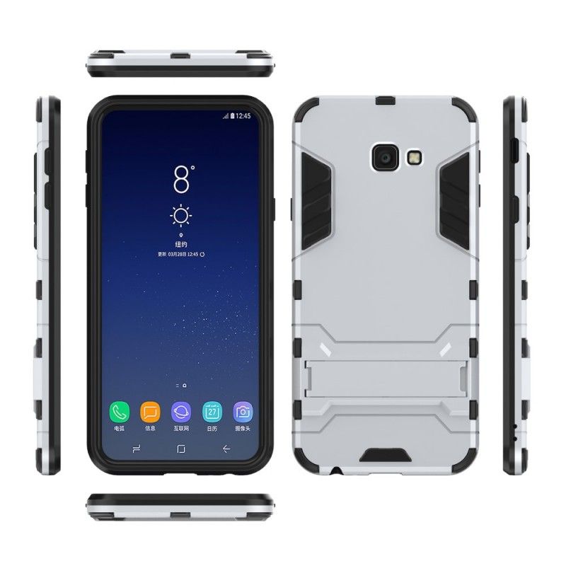 Cover Hoesje Samsung Galaxy J4 Plus Rood Zwart Telefoonhoesje Ultrabestendig