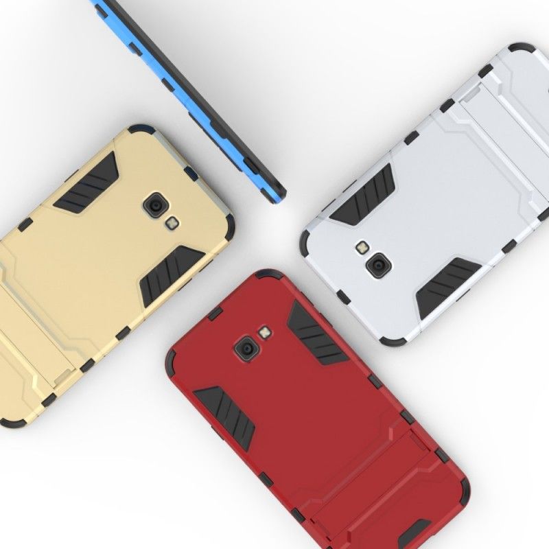 Cover Hoesje Samsung Galaxy J4 Plus Rood Zwart Telefoonhoesje Ultrabestendig