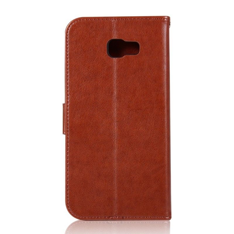 Flip Case Leren Samsung Galaxy J4 Plus Grijs Zwart Uil Dromenvanger Met Leereffect
