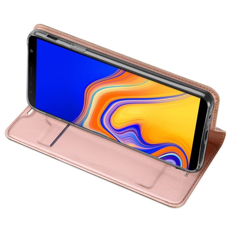 Folio-hoesje Samsung Galaxy J4 Plus Goud Telefoonhoesje Eerste Klas Serie