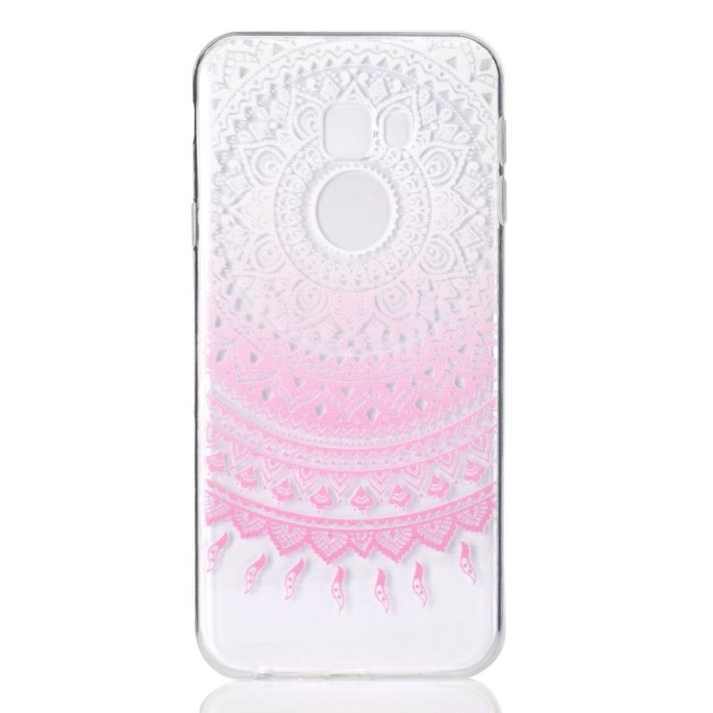 Hoesje Samsung Galaxy J4 Plus Roze Transparante Kleurrijke Mandala