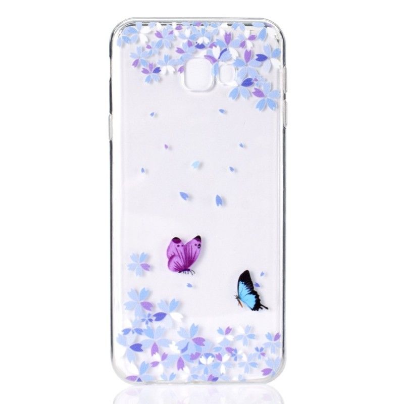 Hoesje Samsung Galaxy J4 Plus Telefoonhoesje Transparante Vlinders En Bloemen