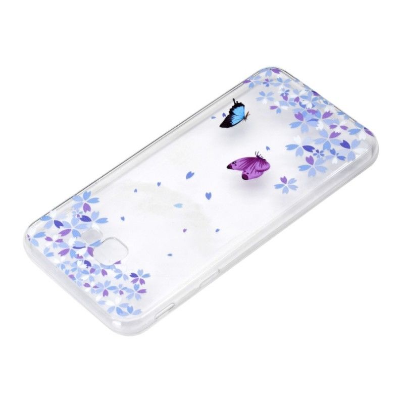Hoesje Samsung Galaxy J4 Plus Telefoonhoesje Transparante Vlinders En Bloemen