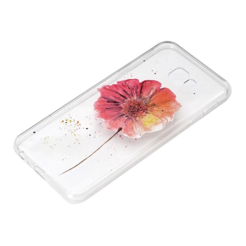 Hoesje Samsung Galaxy J4 Plus Transparante Aquarel Klaproos