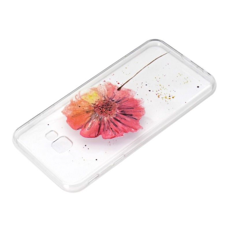 Hoesje Samsung Galaxy J4 Plus Transparante Aquarel Klaproos