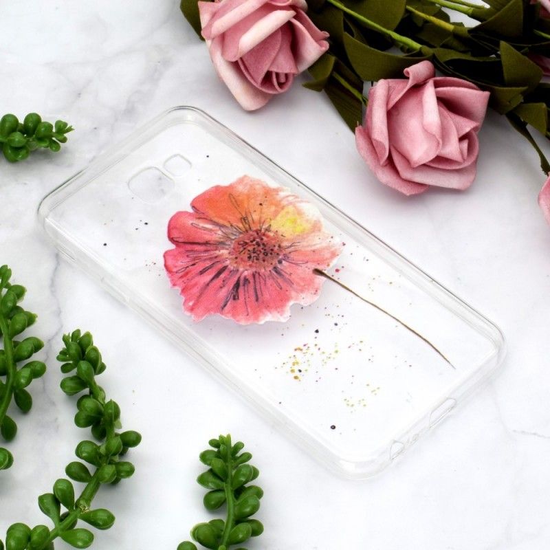 Hoesje Samsung Galaxy J4 Plus Transparante Aquarel Klaproos