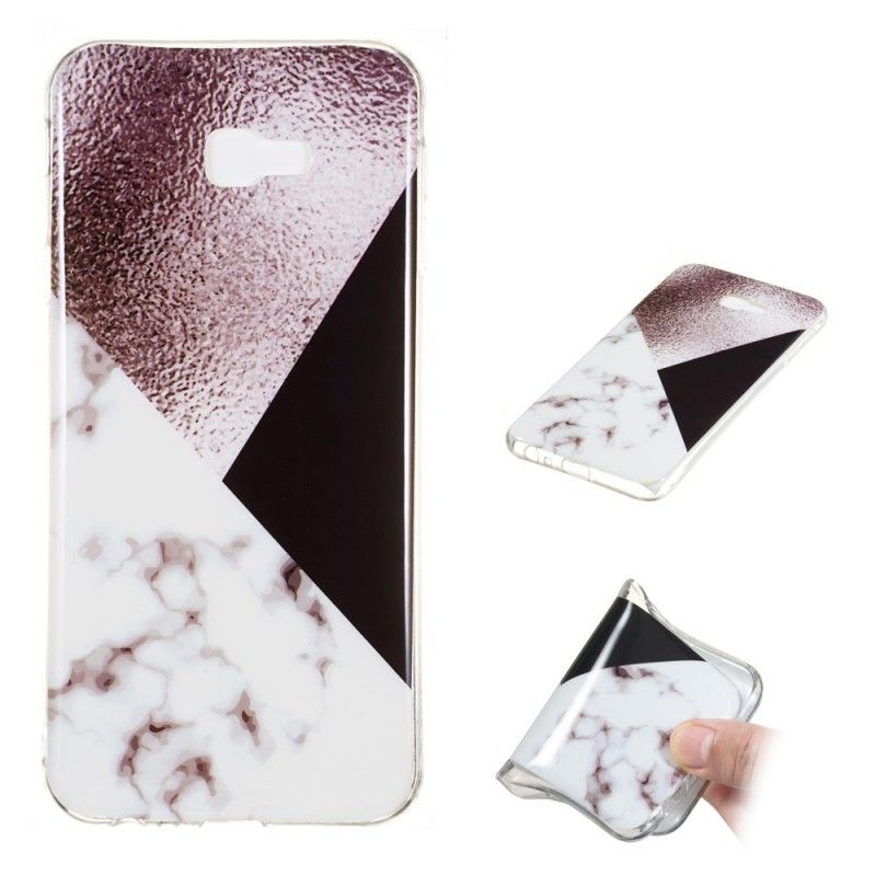 Hoesje voor Samsung Galaxy J4 Plus Paars Geometrie Marmereffect