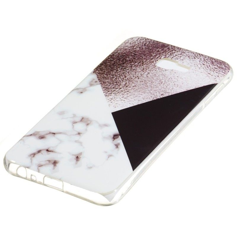Hoesje voor Samsung Galaxy J4 Plus Paars Geometrie Marmereffect