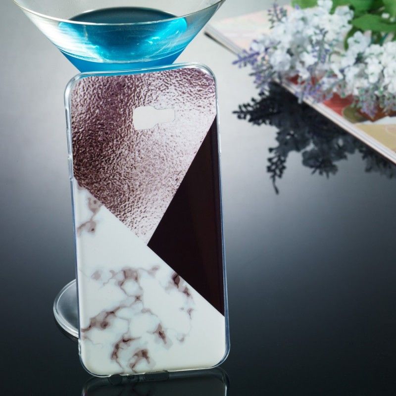 Hoesje voor Samsung Galaxy J4 Plus Paars Geometrie Marmereffect