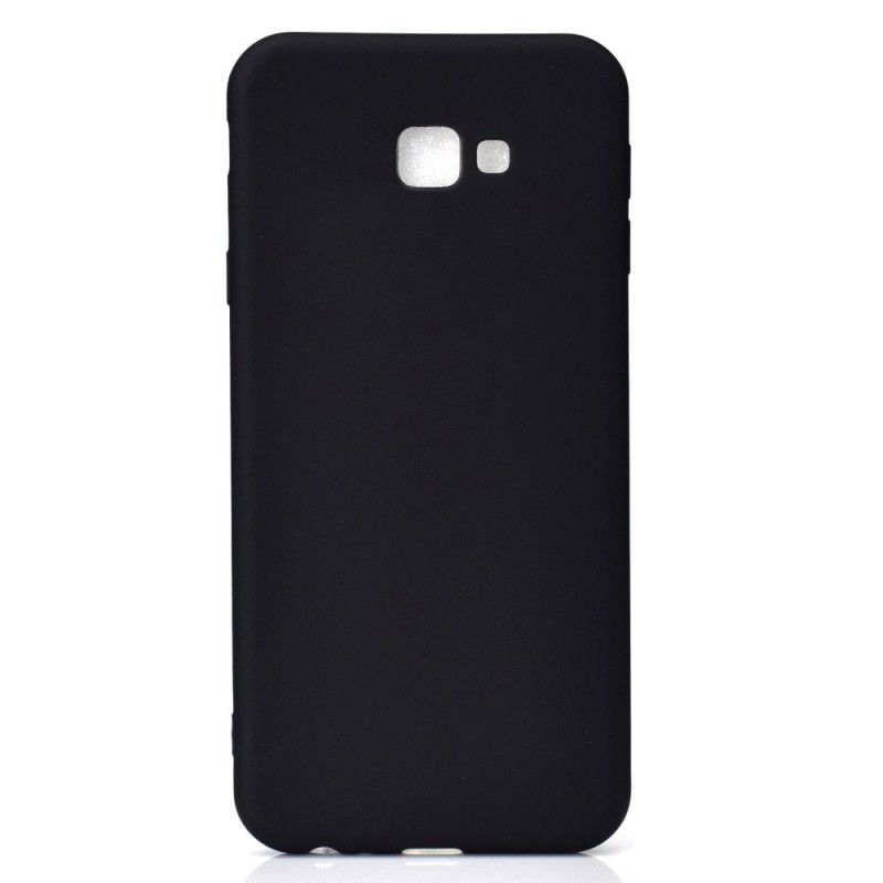 Hoesje voor Samsung Galaxy J4 Plus Wit Zwart Matte Siliconen