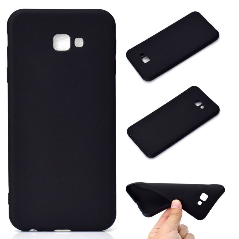 Hoesje voor Samsung Galaxy J4 Plus Wit Zwart Matte Siliconen