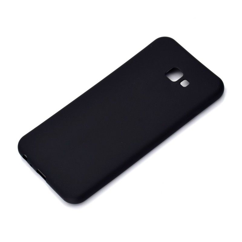 Hoesje voor Samsung Galaxy J4 Plus Wit Zwart Matte Siliconen