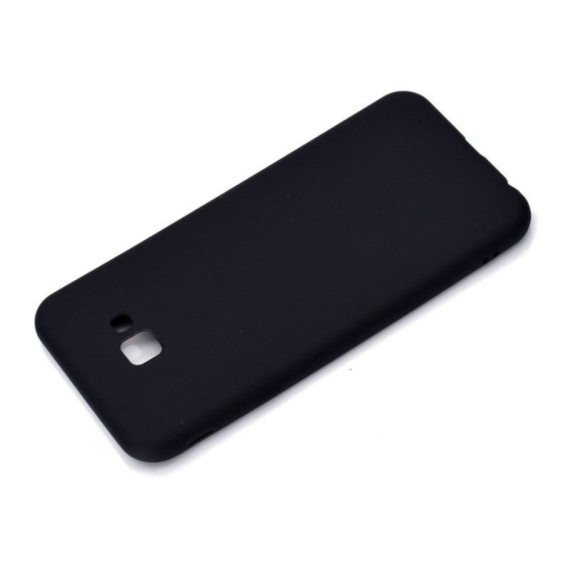 Hoesje voor Samsung Galaxy J4 Plus Wit Zwart Matte Siliconen