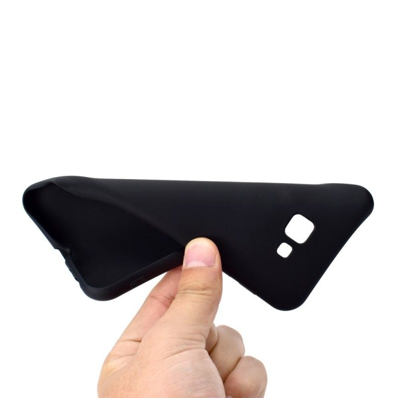 Hoesje voor Samsung Galaxy J4 Plus Wit Zwart Matte Siliconen