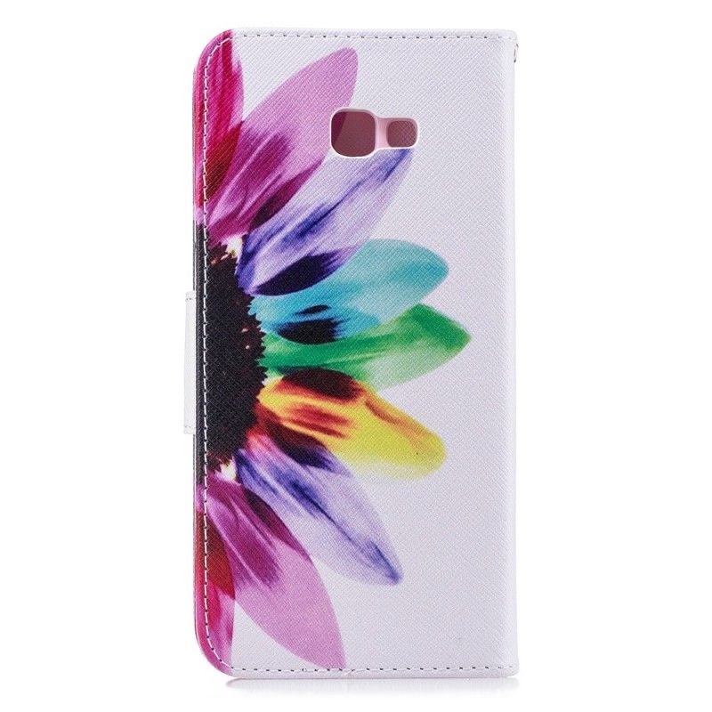 Leren Hoesje Samsung Galaxy J4 Plus Aquarelbloem