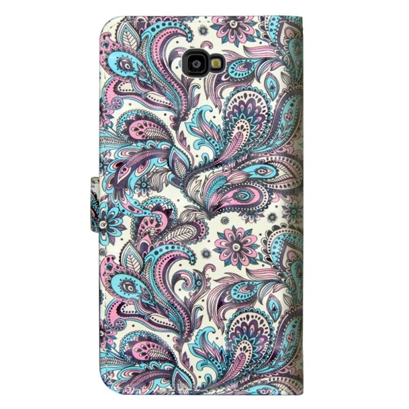 Leren Hoesje Samsung Galaxy J4 Plus Bloemen Met Een Patroon