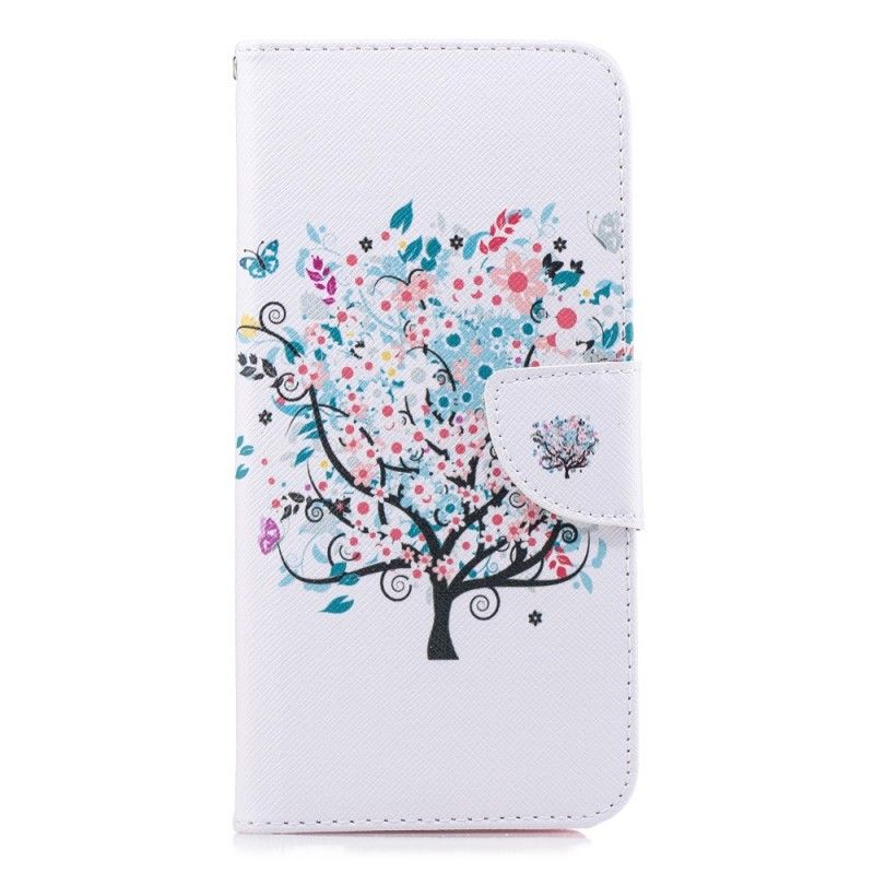 Leren Hoesje Samsung Galaxy J4 Plus Telefoonhoesje Bloemrijke Boom