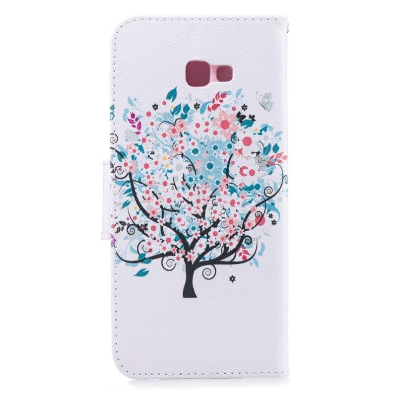 Leren Hoesje Samsung Galaxy J4 Plus Telefoonhoesje Bloemrijke Boom